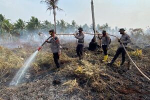 Kapolres Inhil Ingatkan Pelaku Pembakar Lahan Akan Dihukum Berat, Penjara 10 Tahun dan Denda 10 Milyar