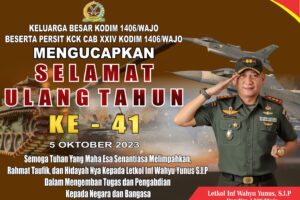 Ulang Tahun Ke-41 Letkol Inf Wahyu Yunus, S.I.P: Perayaan Spesial di Kodim 1406 Wajo Sulsel