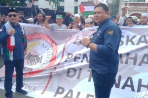 Aksi Damai Bela Palestina 75  Organisasi kumpul di pusat kota masjid agung