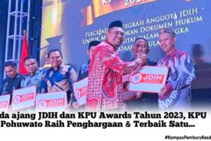 Pada ajang JDIH dan KPU Awards Tahun 2023, KPU Pohuwato Raih Penghargaan & Terbaik Satu Se-Provinsi Gorontalo