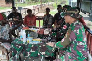 Satgas Yonif 125/SMB Gelar Pelayanan Kesehatan di Pos Kimaam
