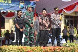 Pj. Bupati Pasuruan Memberikan Apresiasi Pelaksanaan Simulasi Sispamkota Pilkada Serentak 2024 Di Polres Pasuruan