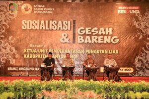 Kegiatan Sosialisasi dan Gesah Bareng Satgas Saber Pungli oleh Wakapolresta Banyuwangi