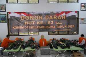 Rangkaian HUT ke-63, Korem 071 Wijayakusuma Gelar Donor Darah