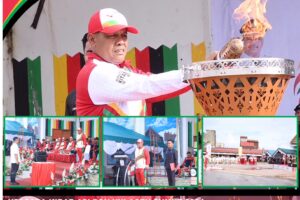 PON XXI Aceh- Sumut, Kirab Api’ Tiba di Subulussalam,Disambut Tari Dampeng