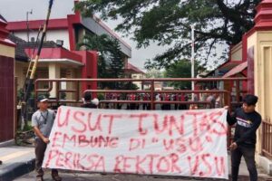 Polda Sumut Didemo Warga, Pengusutan Kasus Pembangunan Embung “Senyap” Di Kampus II USU Kwala Bekala