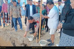 Kapolsek Tanah Jawa Hadiri Peletakan Batu Pertama Pembangunan RS Anugerah di Nagori Muara Mulia