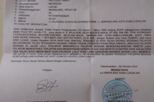 Jurnalis di Kota Subulussalam Dikeroyok, Dua Oknum Dilaporkan ke Polres