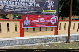 Rayakan HUT ke-73 Humas Polri, Polsek Sejajaran Polres Simalungun Pasang Spanduk: Mengabdi untuk Negeri Menuju Indonesia Emas