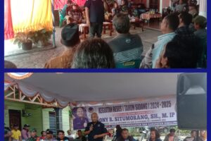 Antusiasme masyarakat Meyambut Giat Reses I Tahun Sidang I Anggota DPRD Provinsi Sumut Rony R.Situmorang SH,M.IP Di Kelurahan Sarimatondang Dan Nagori Tiga Bolon Kabupaten Simalungun