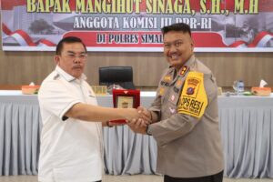 Kapolres Simalungun Tegaskan Komitmen Berantas Narkoba dan Judi, Terima Kunjungan Spesifikasi Anggota DPR RI