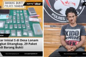 Pengedar Narkoba 29 Paket Barang Bukti Berinisial (S) Diciduk Oleh Anggota Polres Sambas