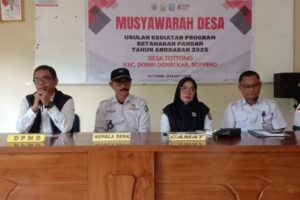 Musyawarah Desa Tottong membahas program ketahanan pangan di Desa Rabu,19 Maret 2025