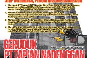 Kapolsek Mentaya Hulu Dinilai Bertindak Arogan Demi Selamatkan 189,019 Hektar Lahan Rampasan PT TAPIAN, NADENGGAN