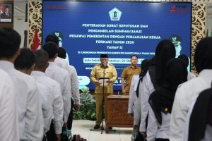 Bupati Barito Kuala Lantik 80 Pegawai Pemerintah dengan Perjanjian Kerja Formasi Tahun 2024 Tahap II