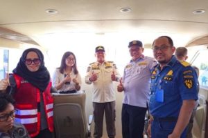 Bupati Barito Kuala Bersama Kepala Distrik Navigasi Banjarmasin Susuri Sungai Barito