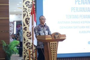 13 SKPD Pemkab Batola Teken PKS Pemanfaatan Data Kependudukan