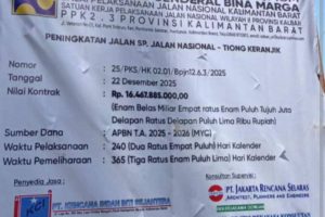 Semoga Pembangunan Jalan SP-Nasional-Tiong Keranjik Mampu Bertahan dan Awet.