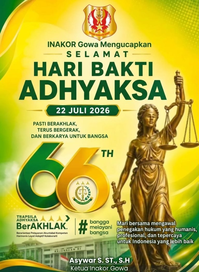INAKOR Gowa Serukan Penguatan Integritas Penegakan Hukum pada Peringatan Hari Bhakti Adhyaksa ke-66