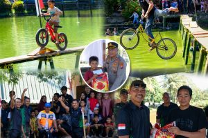 Sambut HUT ke-81 RI, Kodim 1409/Gowa Gelar Lomba Sepeda Lintas Kolam Jeknektallasak di Bajeng
