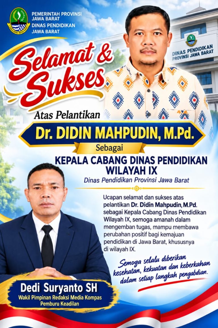 Dr. Didin Mahpudin Dilantik sebagai Kepala Cabang Dinas Pendidikan Wilayah IX