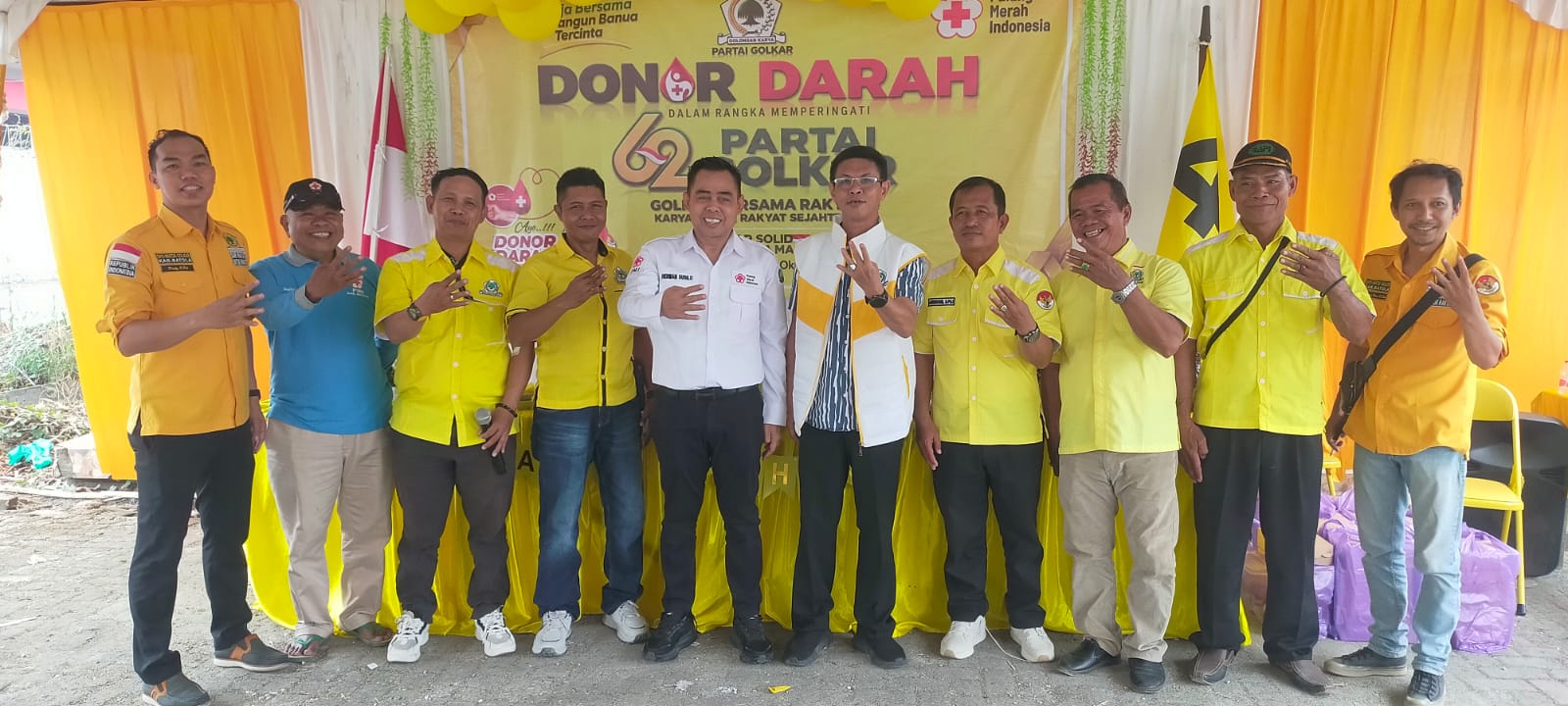 Peringati HUT ke-62, Golkar Batola Gelar Donor Darah Bersama PMI